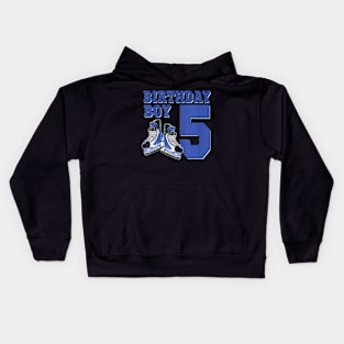 5 Year Old Ice Hockey Themed Birthday Party 5Th Boy Kids Hoodie